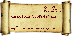 Karpelesz Szofrónia névjegykártya